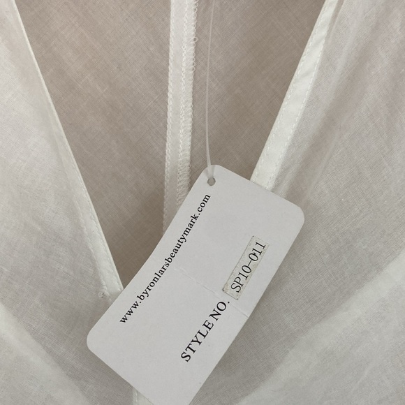 Byron Lars White Button-Front Ruffle Hem Blouse Tunic - Picture 6 of 12